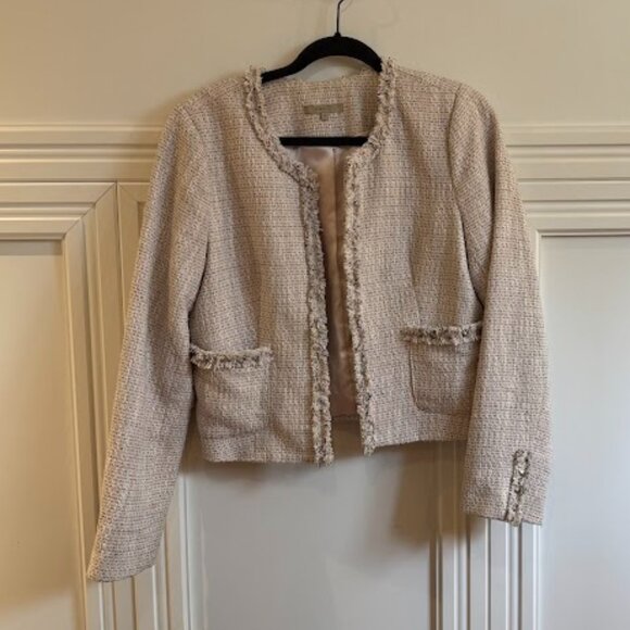 RW&CO Dusty Pink Tweed Jacket - Size 12 - Picture 1 of 4